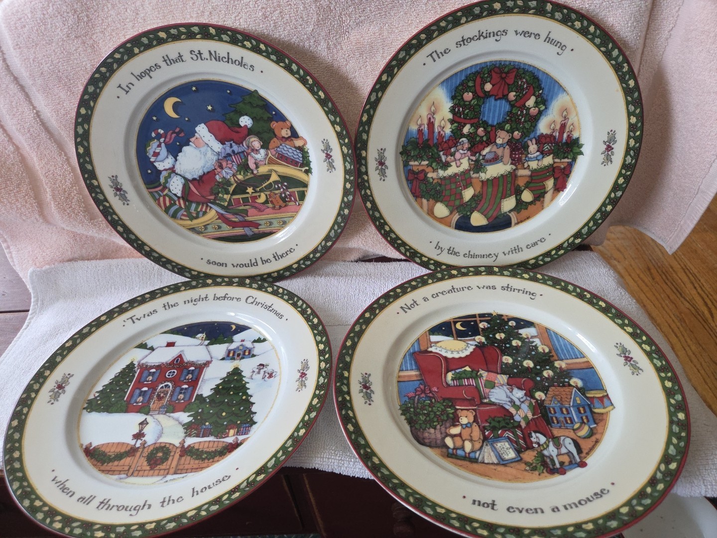  Portmeirion CHRISTMAS STORY Dinner Plates Series 1 -1996 Set Of 4