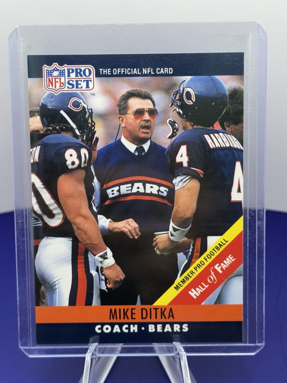 1990 Pro Set - Mike Ditka #59 Small "Hall of Fame" on Front