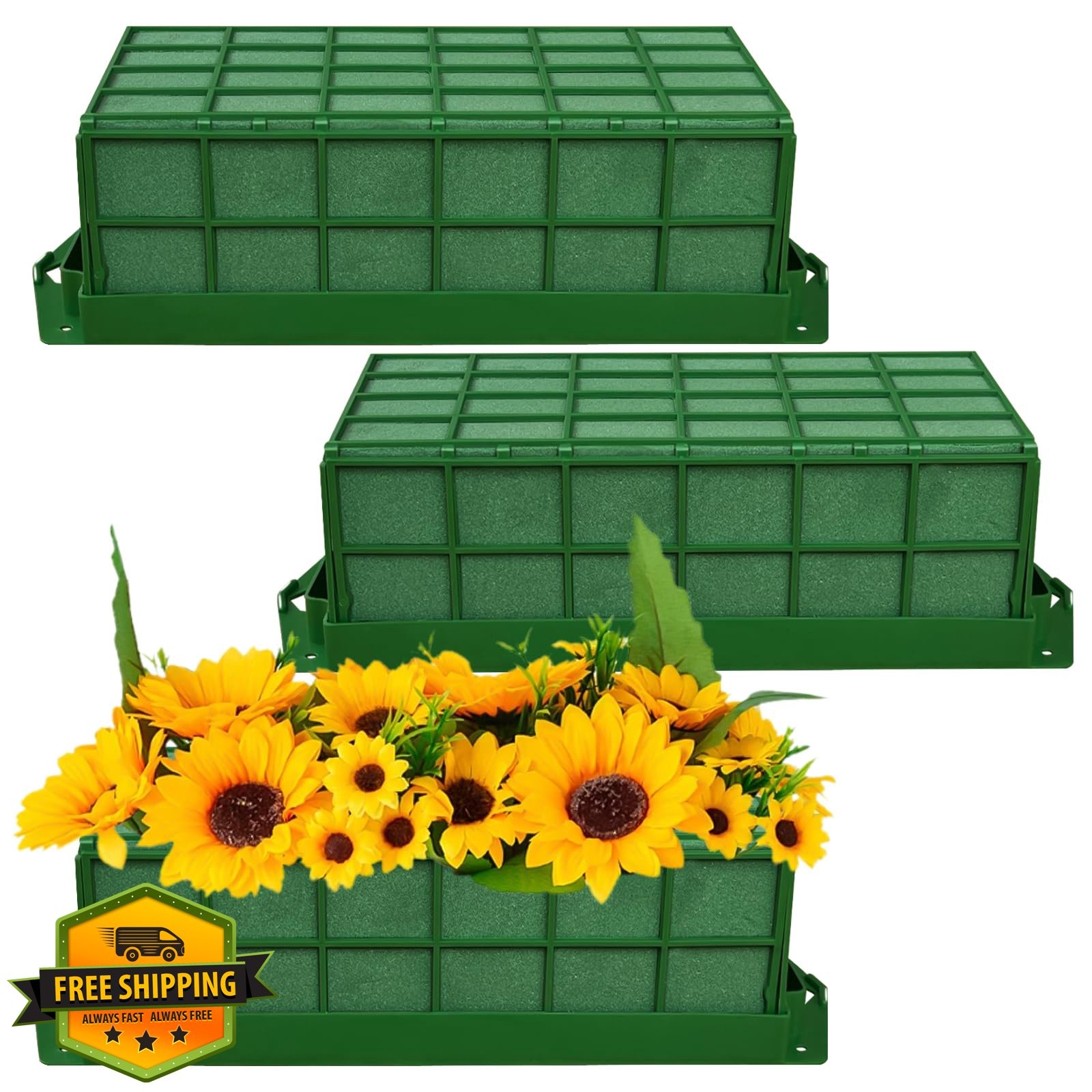Xanllaxa Green Floral Foam Cages 3 Pc Flower Arrangement