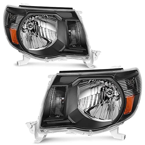  Headlight Assembly Compatible with 2005 2006 2007 2008 Black Housing Tacoma