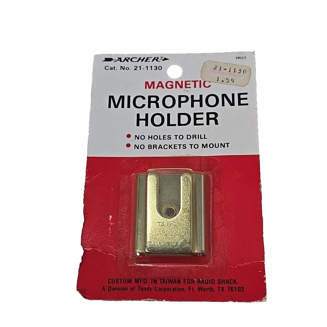 Vintage Archer Metal Magnetic Microphone Holder Clip for CB / Ham Radio Sealed