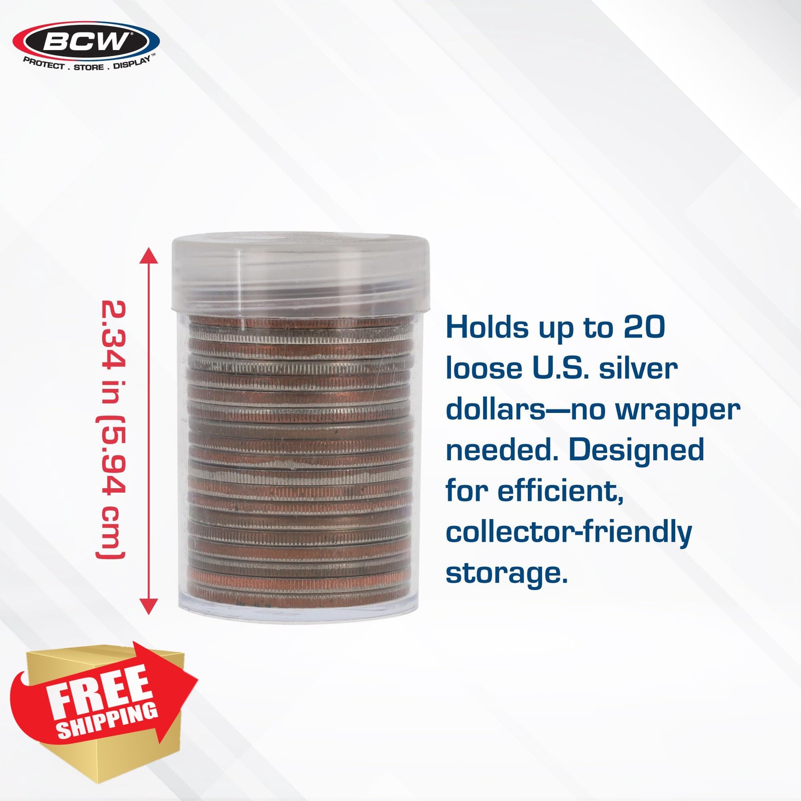 BCW Coin Tubes for Silver Dollars 10 Pcs Eisenhower Dollar Holder