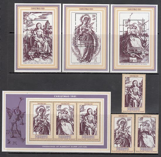 Penrhyn - Mail Yvert 201/3+H.34/7 ** Mnh Christmas