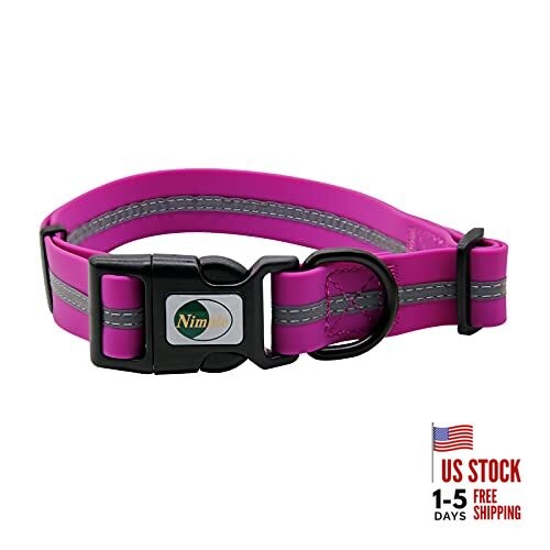  Dog Collar Waterproof Pet Collars Anti Large (15.35”-24.8”inches) rose purple