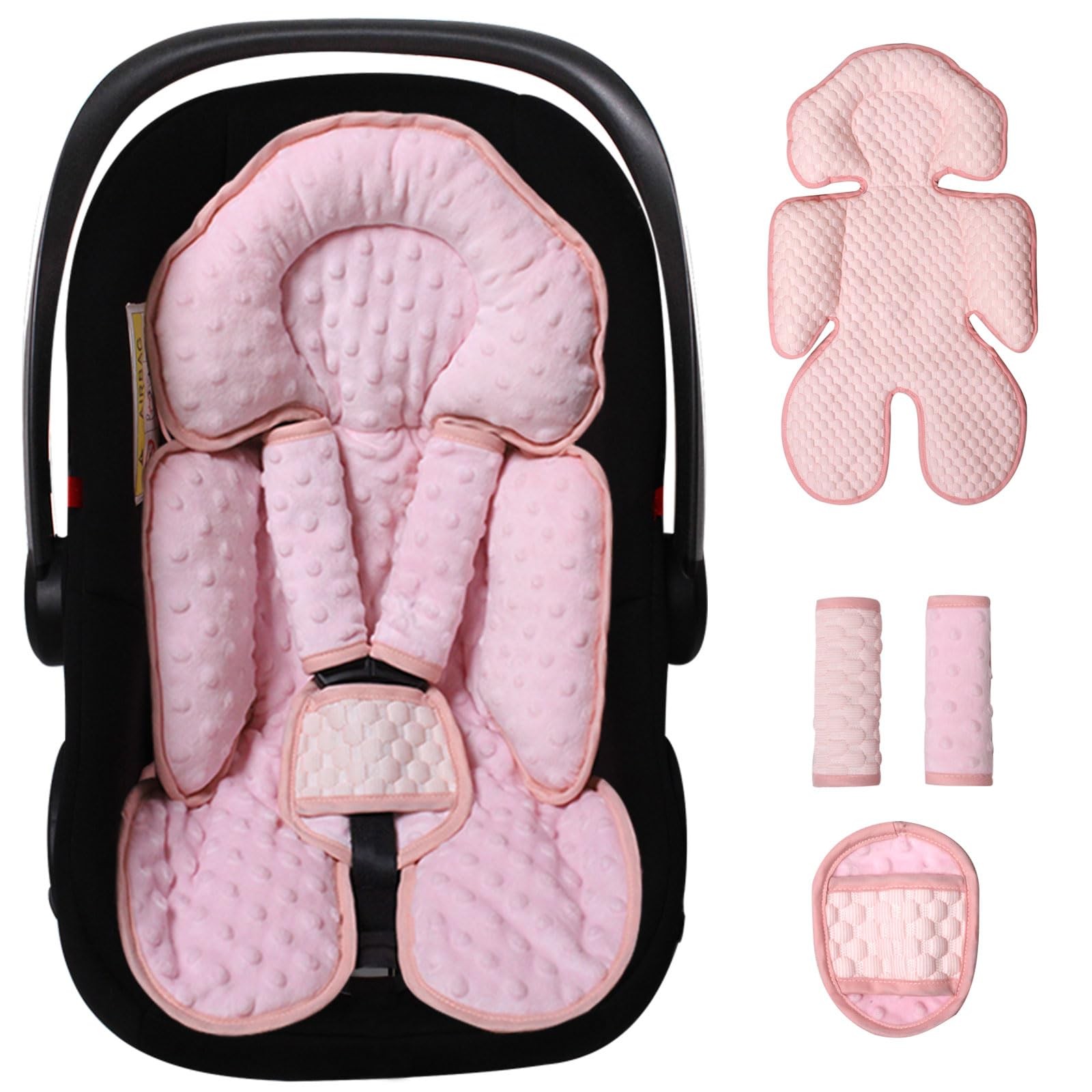 Infant Car Seat Insert, Reversible Baby Carseat Cushion 2-in-1 for Newborns T...