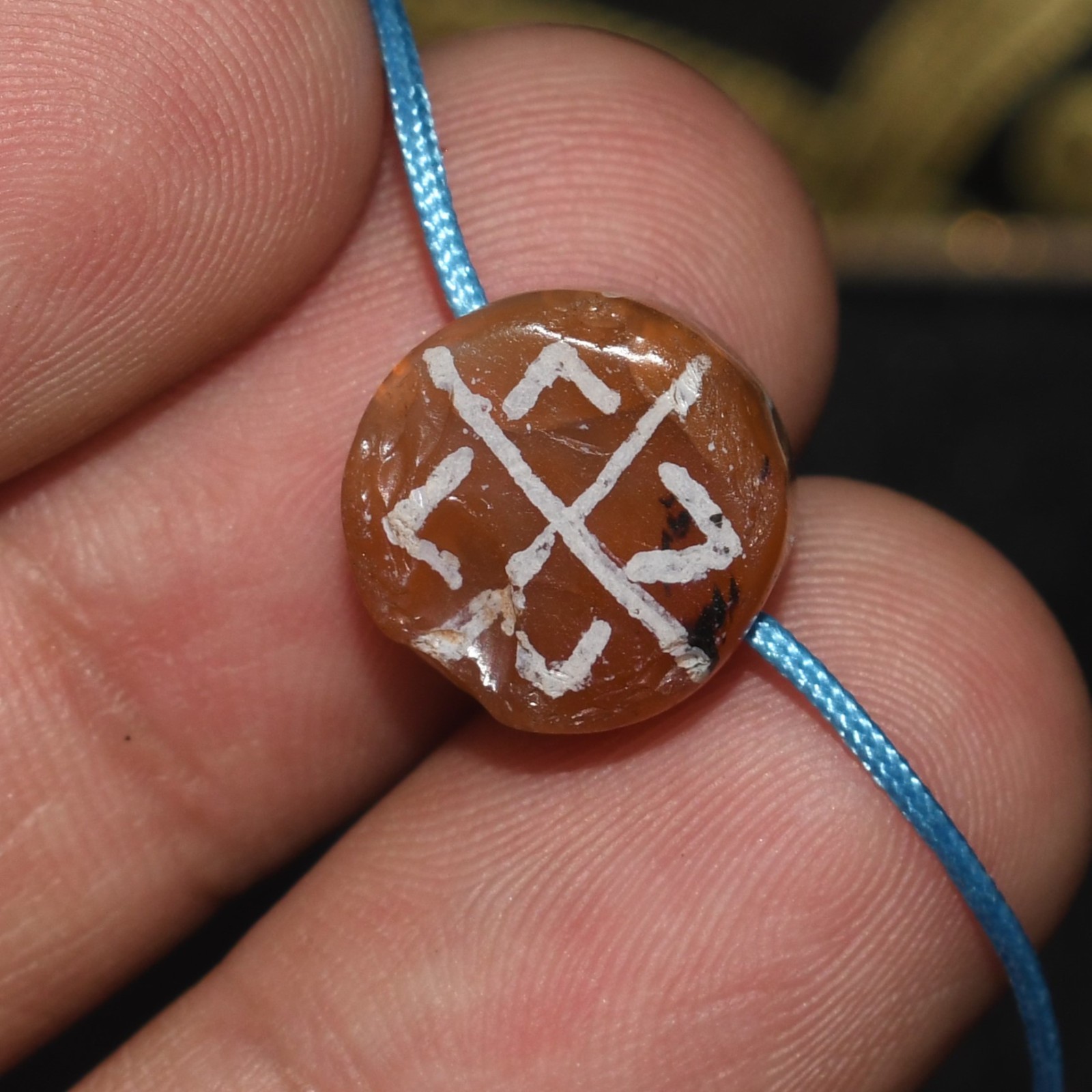 Extremely Rare Ancient Etched Carnelian Bead in good Condition with Rare Pattern