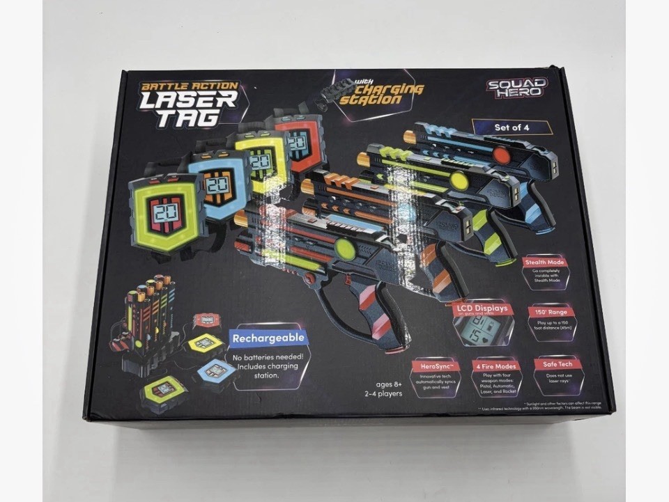 Squad Hero Battle Action Laser Tag Set 2.0 Rechargeable Charging Station NEW