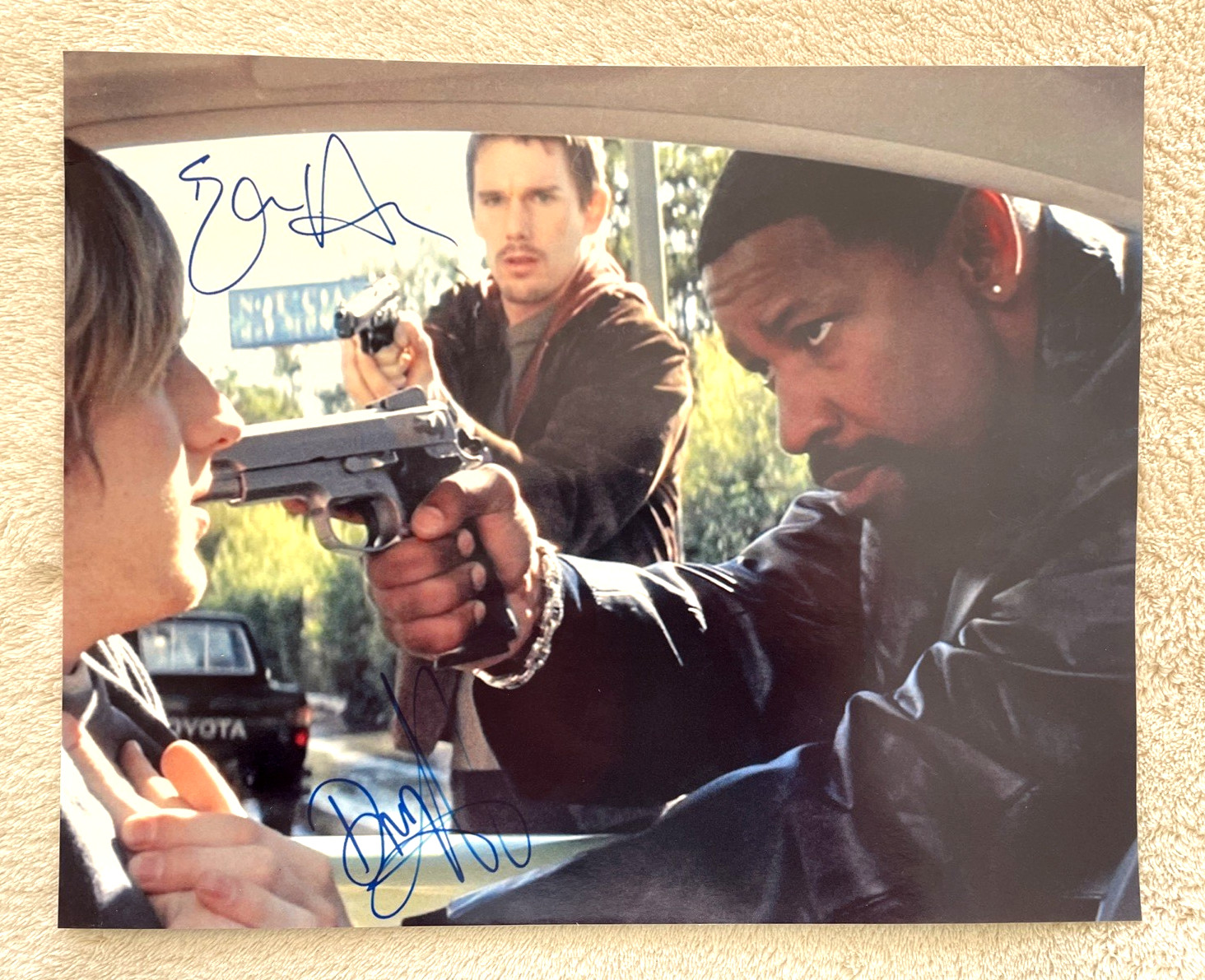 Denzel/Ethan Hawke 8 X 10" autograph color photo RP