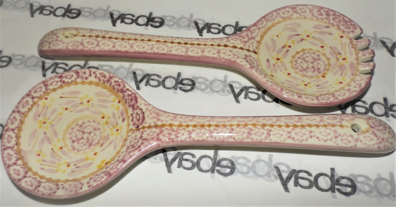 Temptations by Tara Set of Salad Servers in Old World pattern, Lilac color