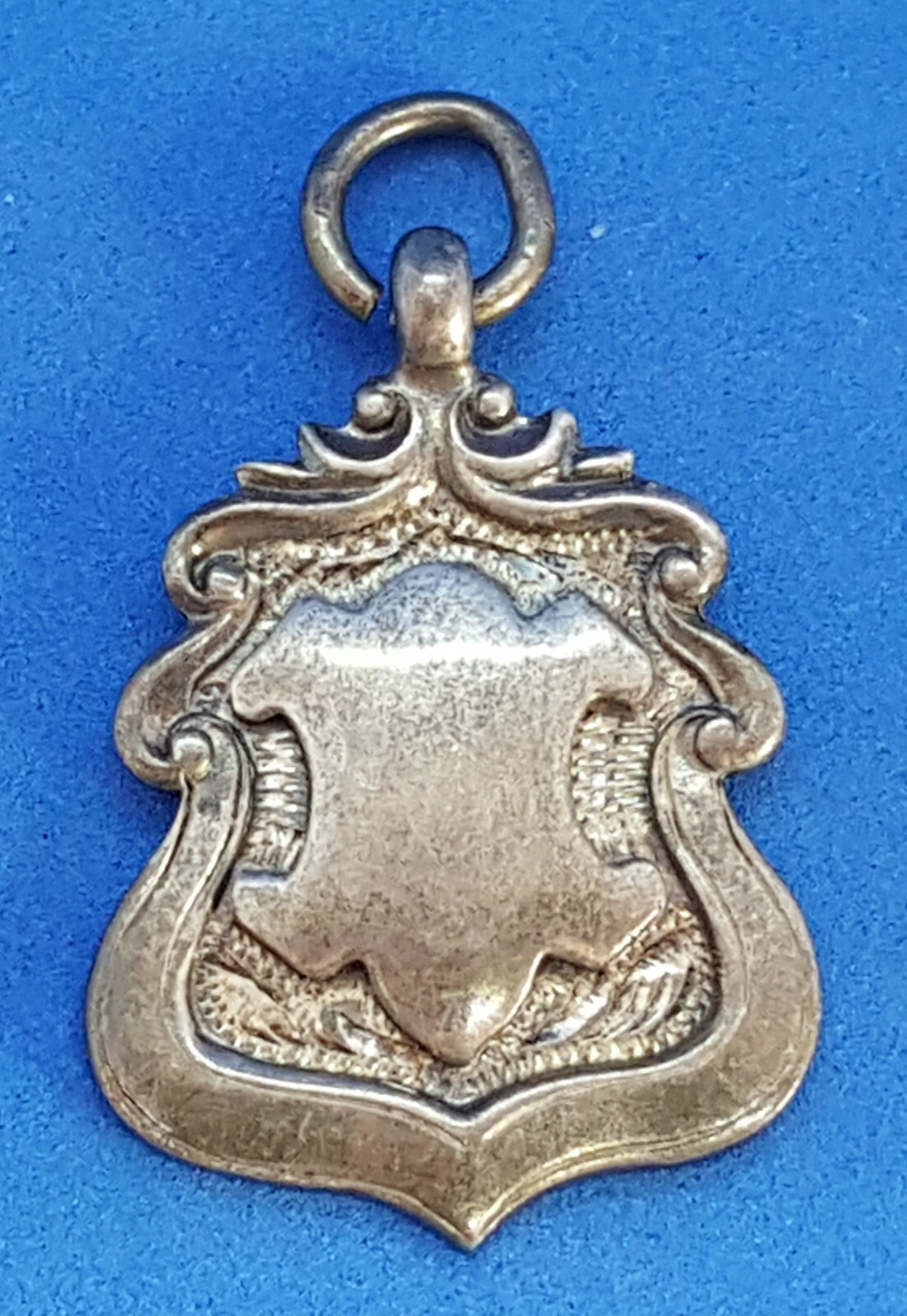 Hallmarked silver vintage Art Deco antique shield fob prize medal F