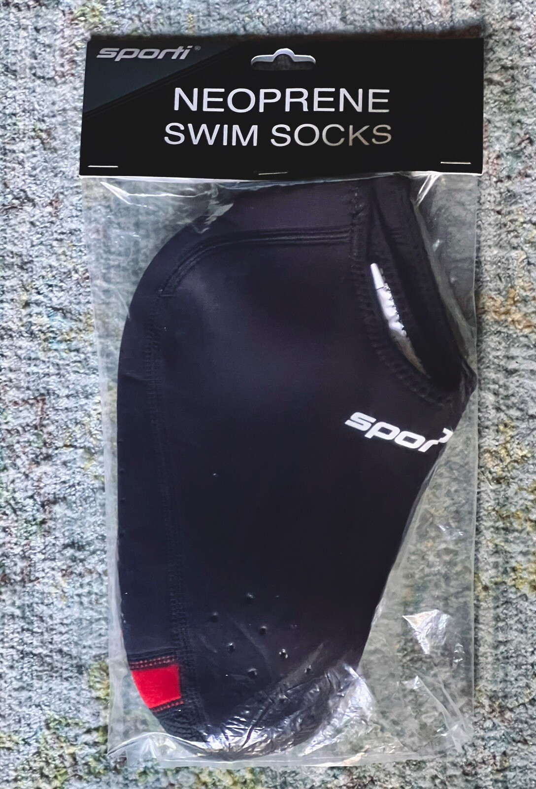 Sporti Neoprene Swim Fin Socks BLACK MEDIUM Mens 7-9, Womens 9-11 New|Sealed Pkg