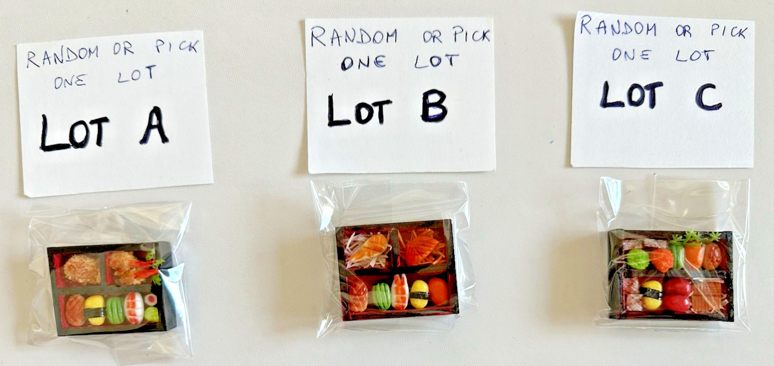 Dollhouse Sushi in Bento Box 1 Random Platter Miniature Asian Japanese Food