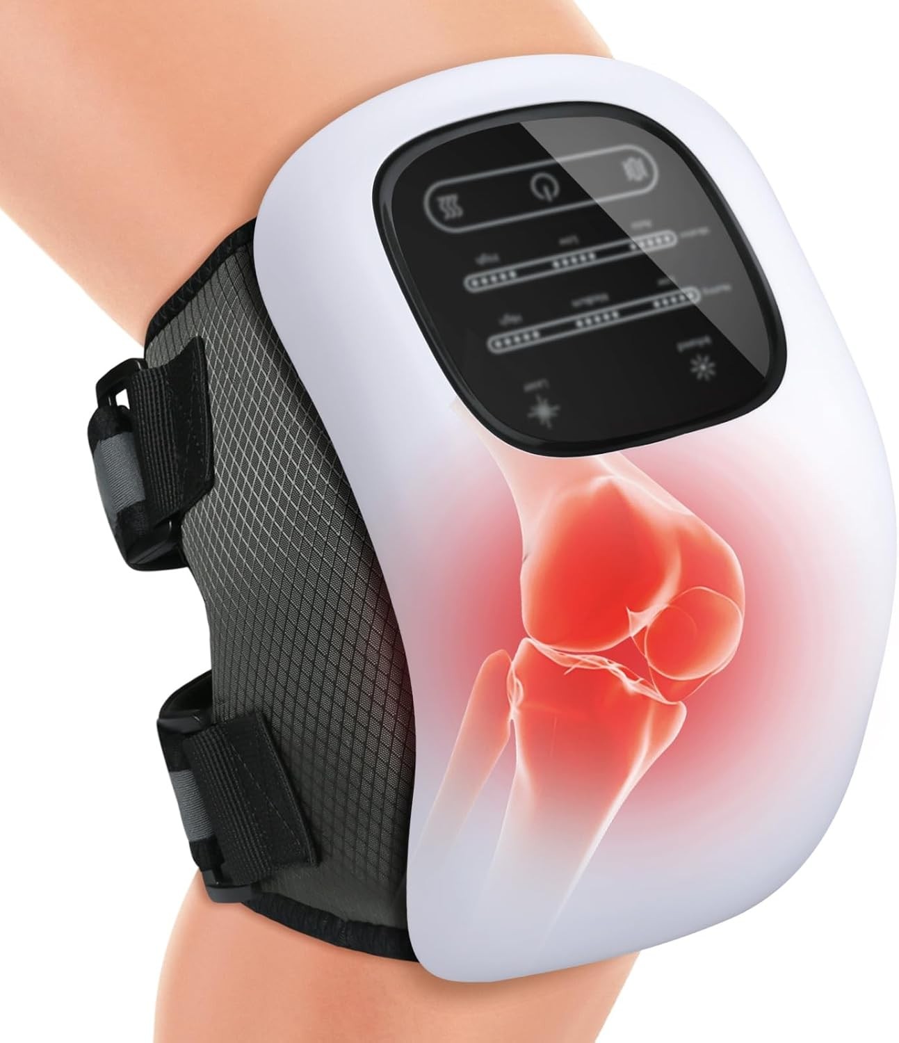 Knee Massager for Pain Relief, Cordless Knee Massager with Heat and Vibration...