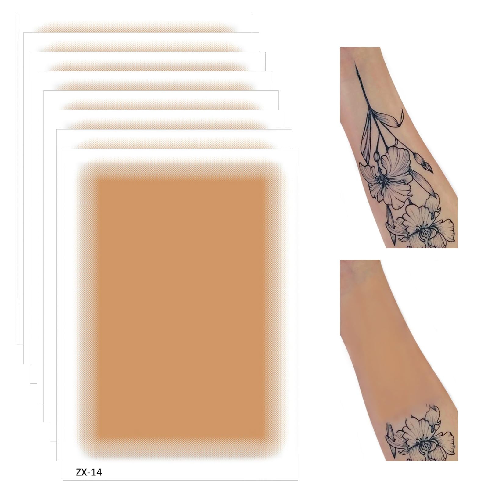 DAGEDA 8Pcs Tattoo Cover Up Patch,Natural Looking 1 Count (Pack of 8), Dark 
