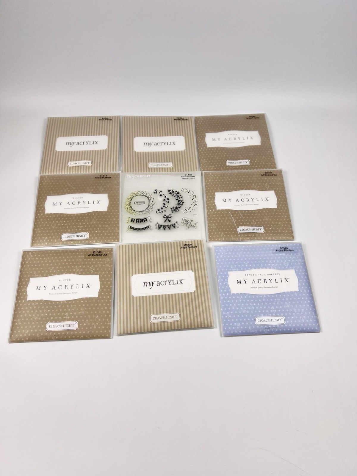 Lot of 9 Close To My Heart Rubber Stamp Sets Christmas Snowman Elf Tree Santa