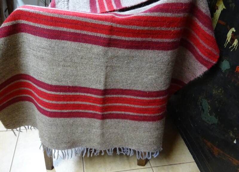 Macedonian Greek Blanket Antique Greece Handwoven Stripy Wool Rug Runner Throw