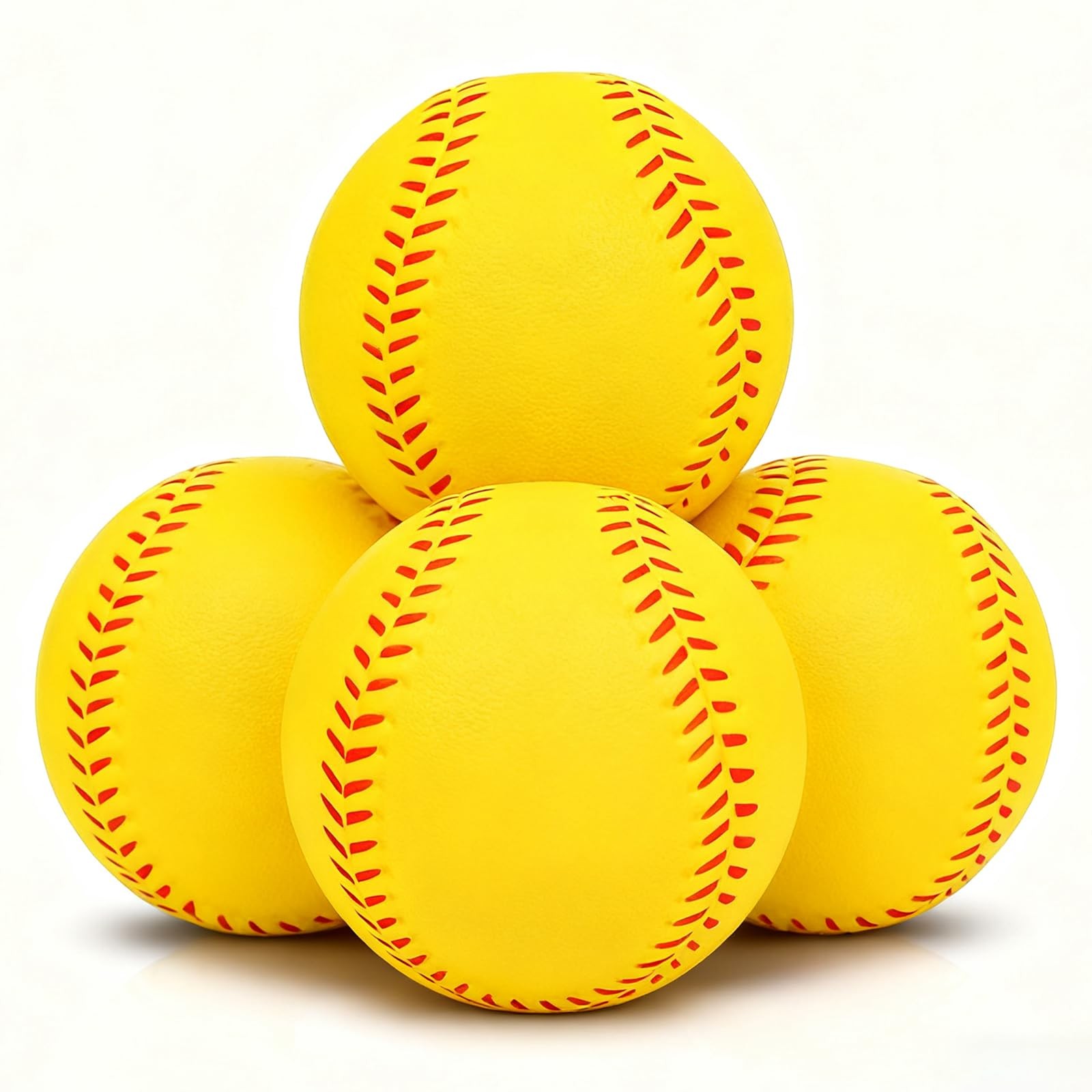 4 Pack Foam Baseballs Practice softballs 9 inch Training Soft 9", Yellow 