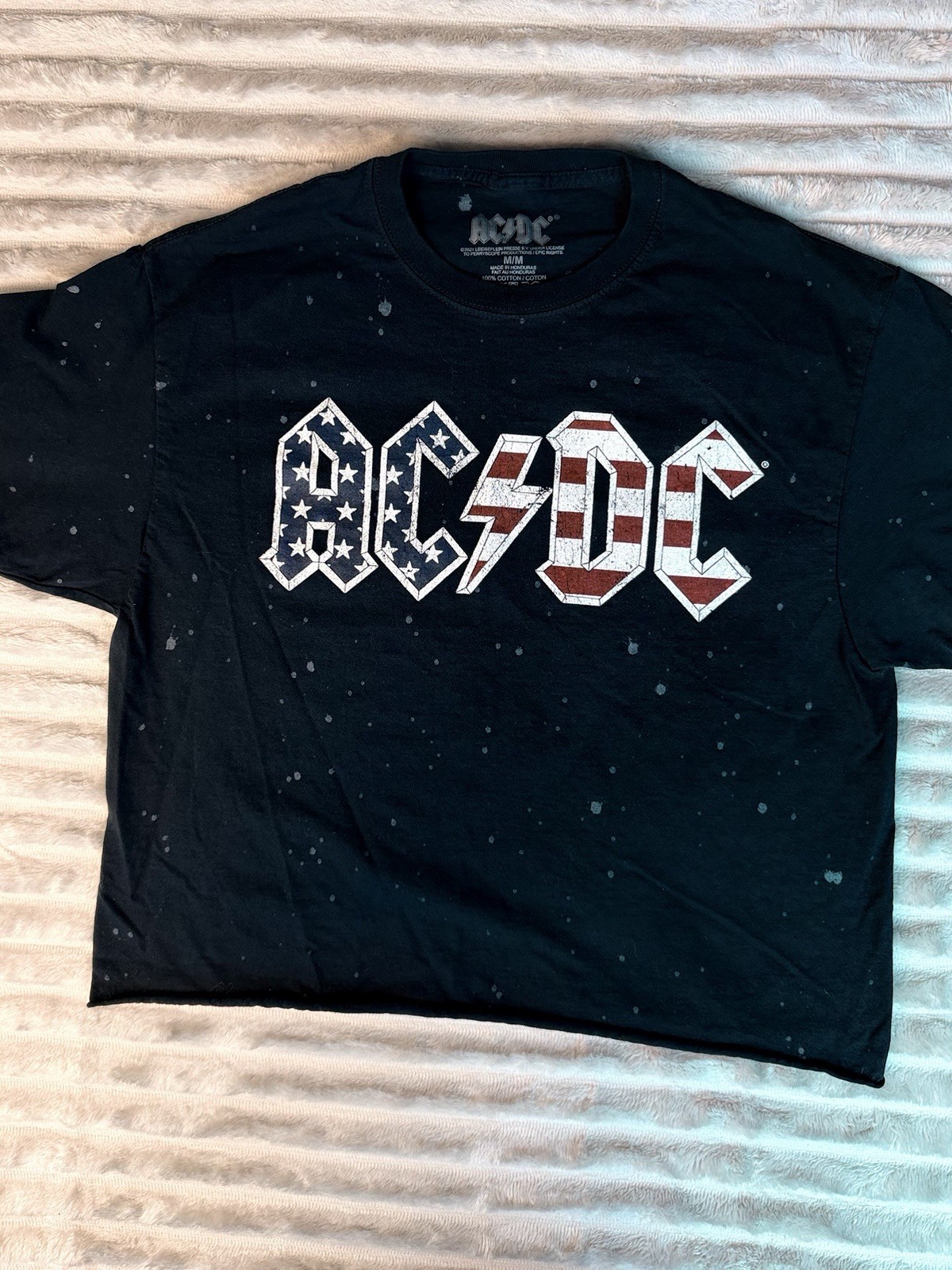 Vintage AC/DC 1980 World Tour Medium Crop Top Shirt