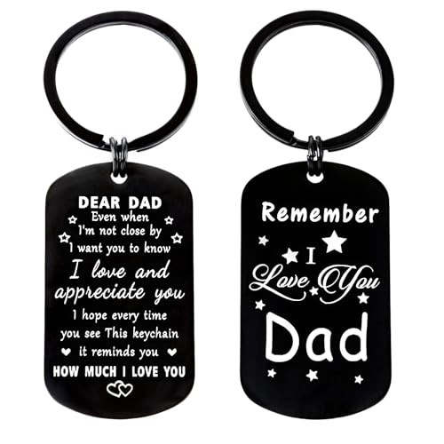 Dad Birthday Gifts from Daughter Son, Daddy Keychain Gift From Daughter Son