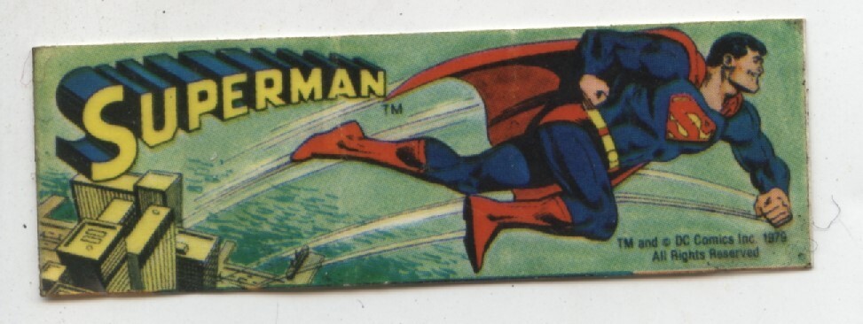 Old Vintage 1979 DC Comics Superman Vending Machine Sticker 3" X 1"