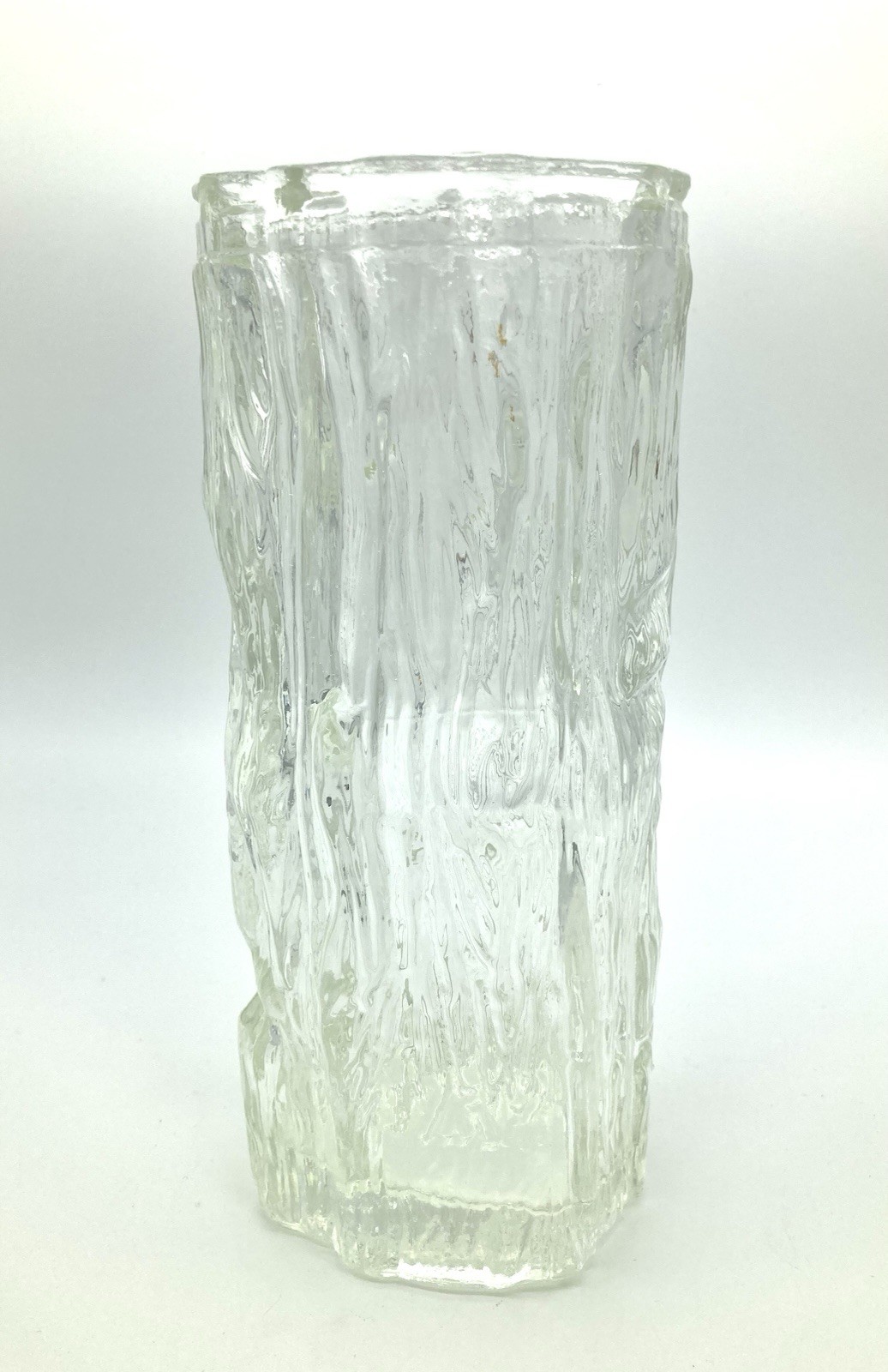 Vintage Ravenhead Clear Bark Vase MCM 1960