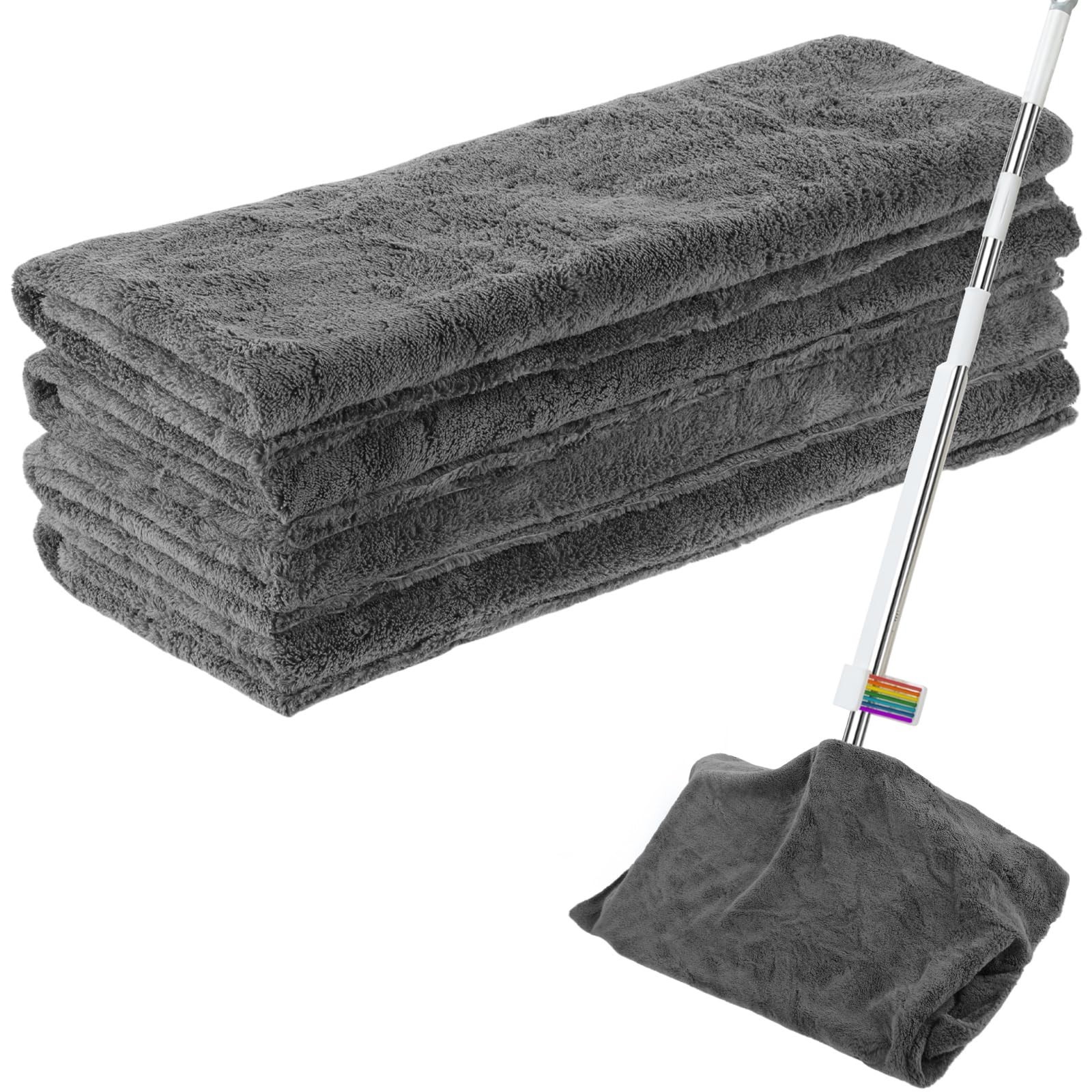 4 Pcs Extra Large Microfiber Cleaning Cloth, 30"x20" Washable Reusable Floor ...