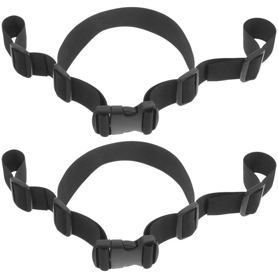 2 Pack Black Adjustable Stroller Hooks Straps with Buckle for Bags