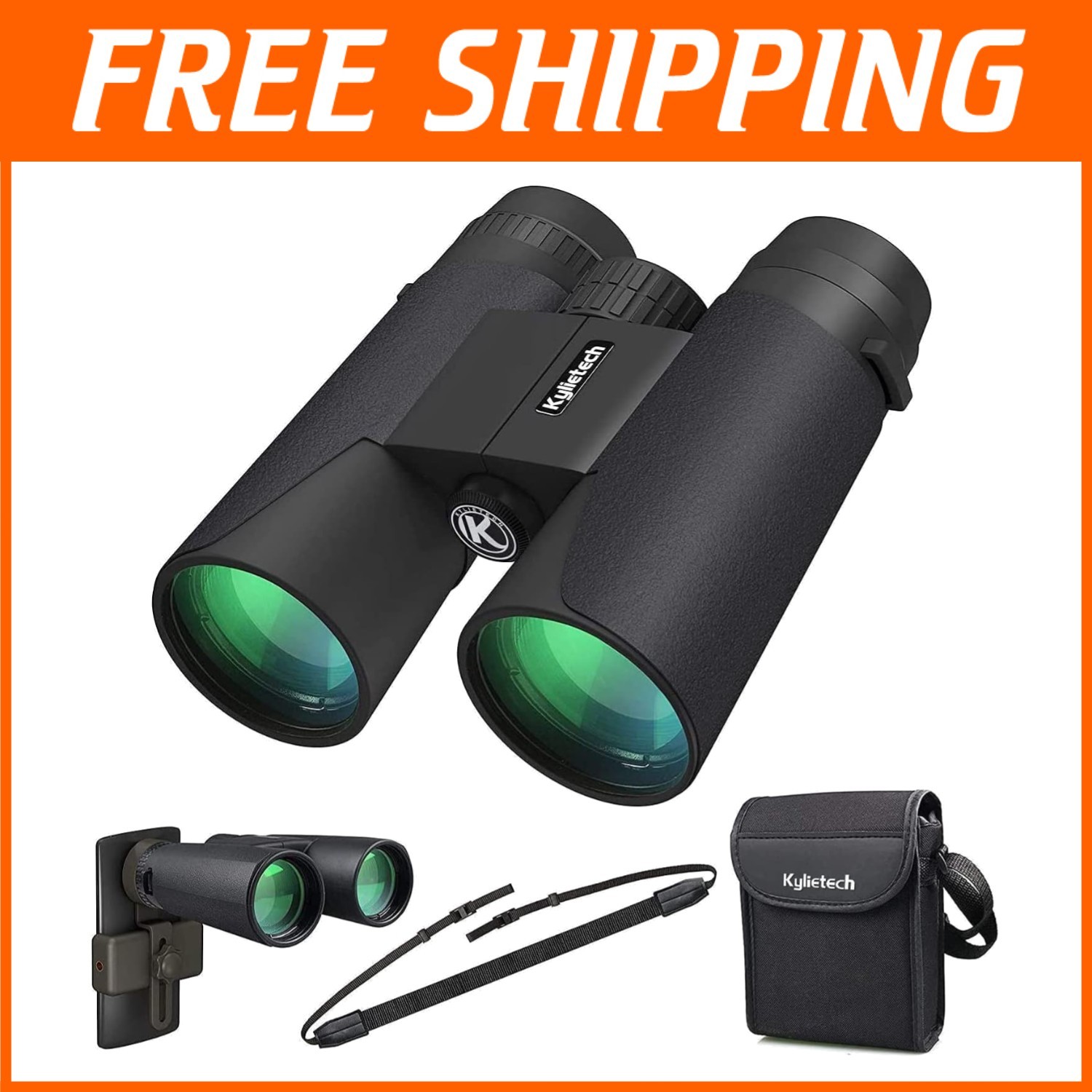 Compact 12x Magnification Binoculars with Multicoated Optics