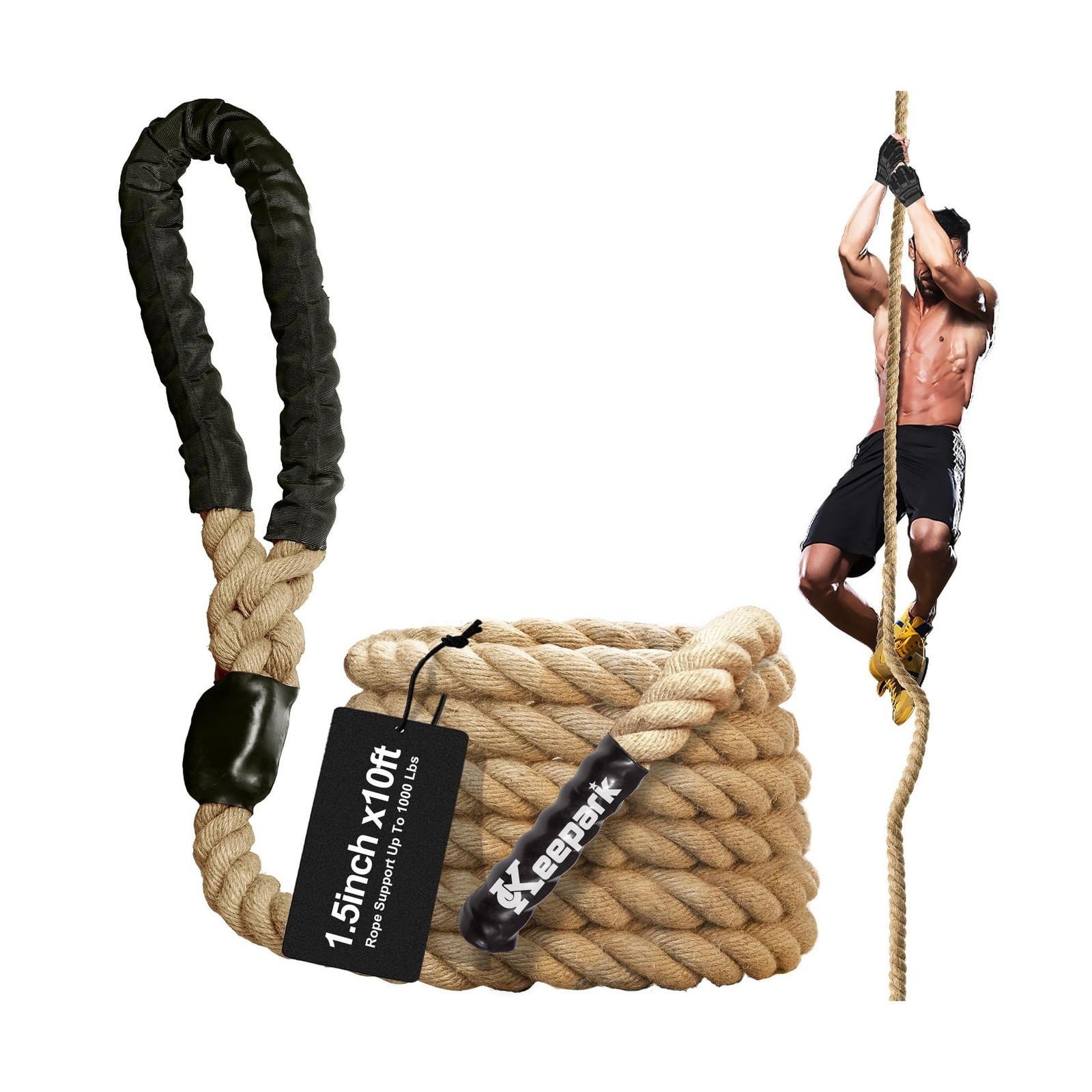 Climbing Rope 1.5 Inch Diameter 10FT 15FT 20FT 25FT 30FT 35FT Gym Climbing Ro...