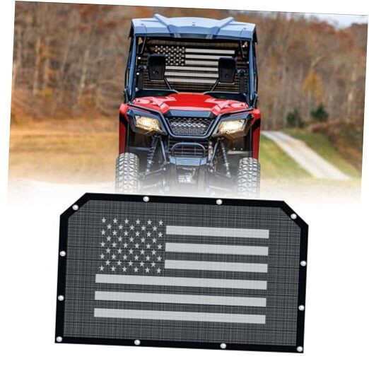 Soft Rear Window Net & Transparent Dust Screen with USA Flag Design - 