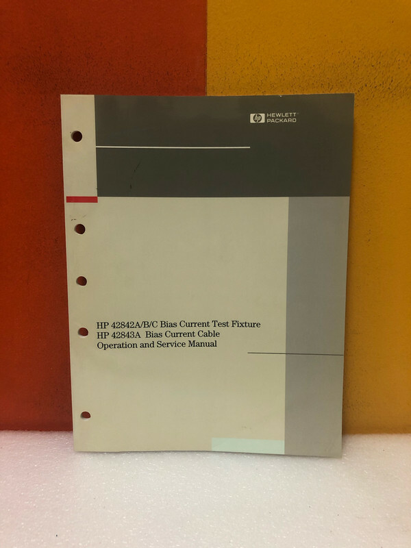 HP 42842-90001 42842A/B/C & 42843A Bias Test Fixture / Cable Service Manual