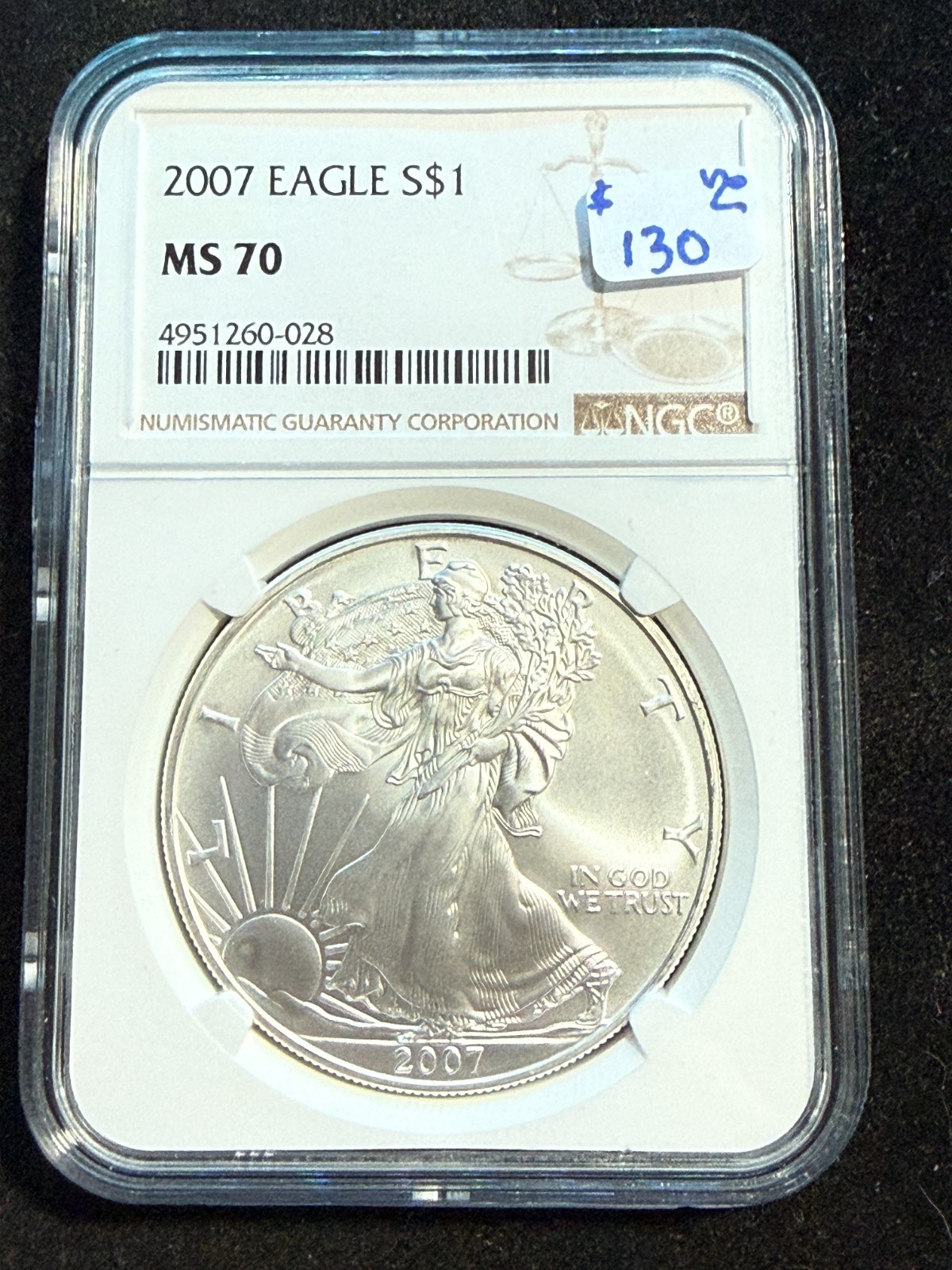 2007 AMERICAN SILVER EAGLE NGC MS 70 028
