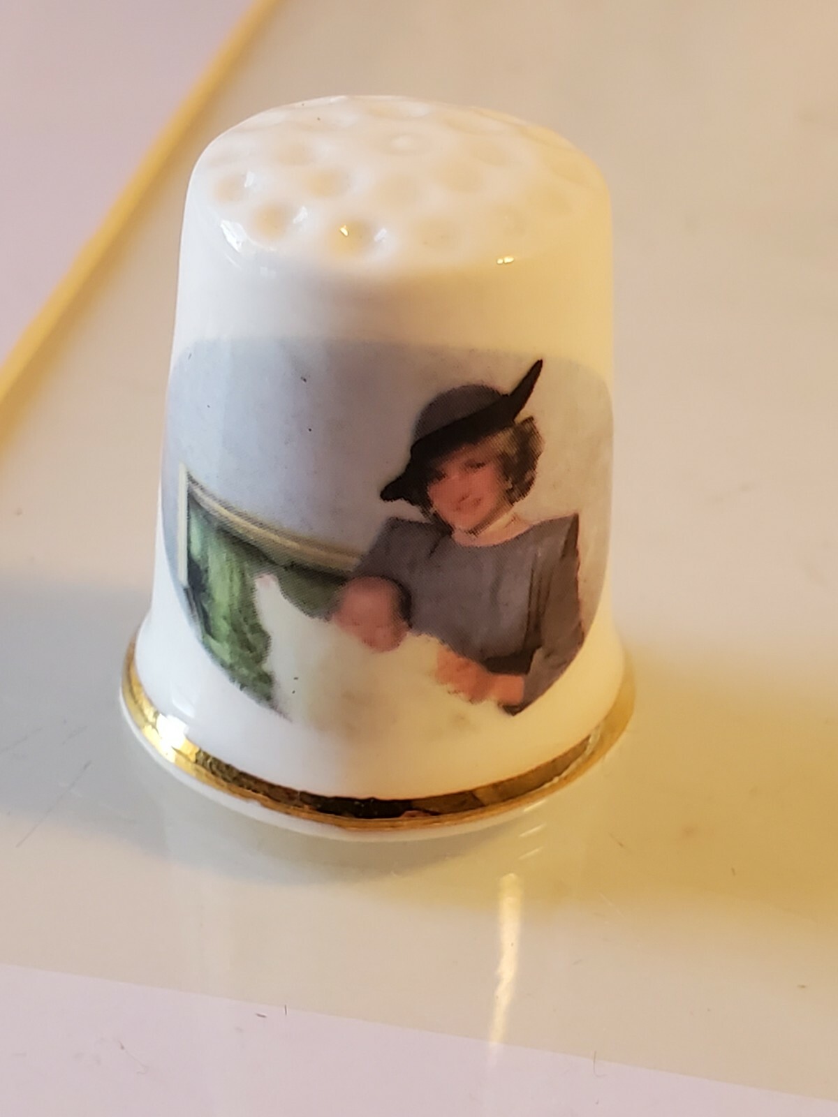 Vintage Princess Of Wales Thimble with prince Henry  gold gilding great shape x3