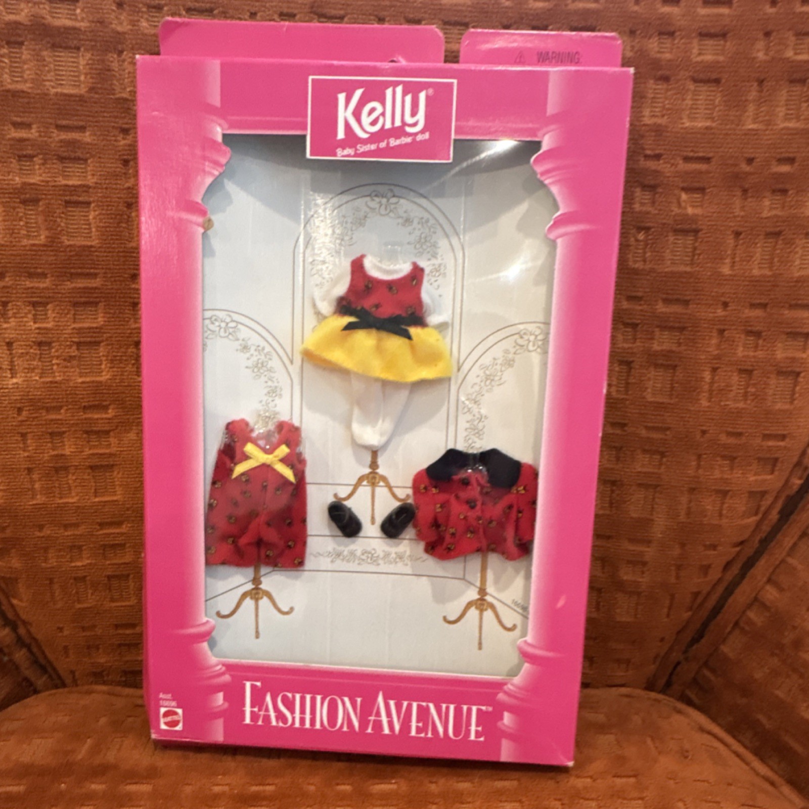 Mattel Barbie & Kelly Fashion Avenue Red Yellow Dress Coat Clothing Set