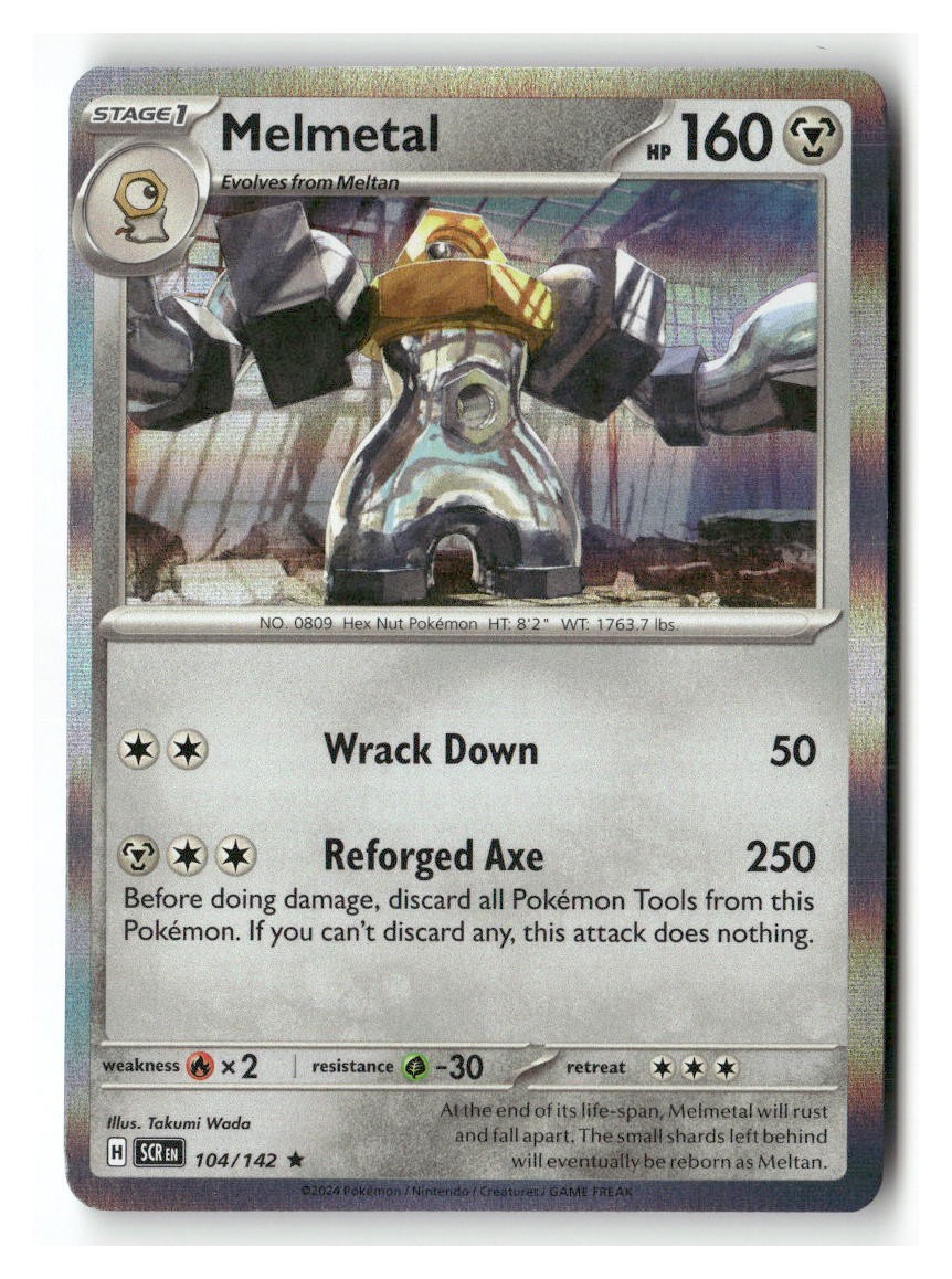 Melmetal 104/142 Rare Stellar Crown Pokemon Holo Near Mint