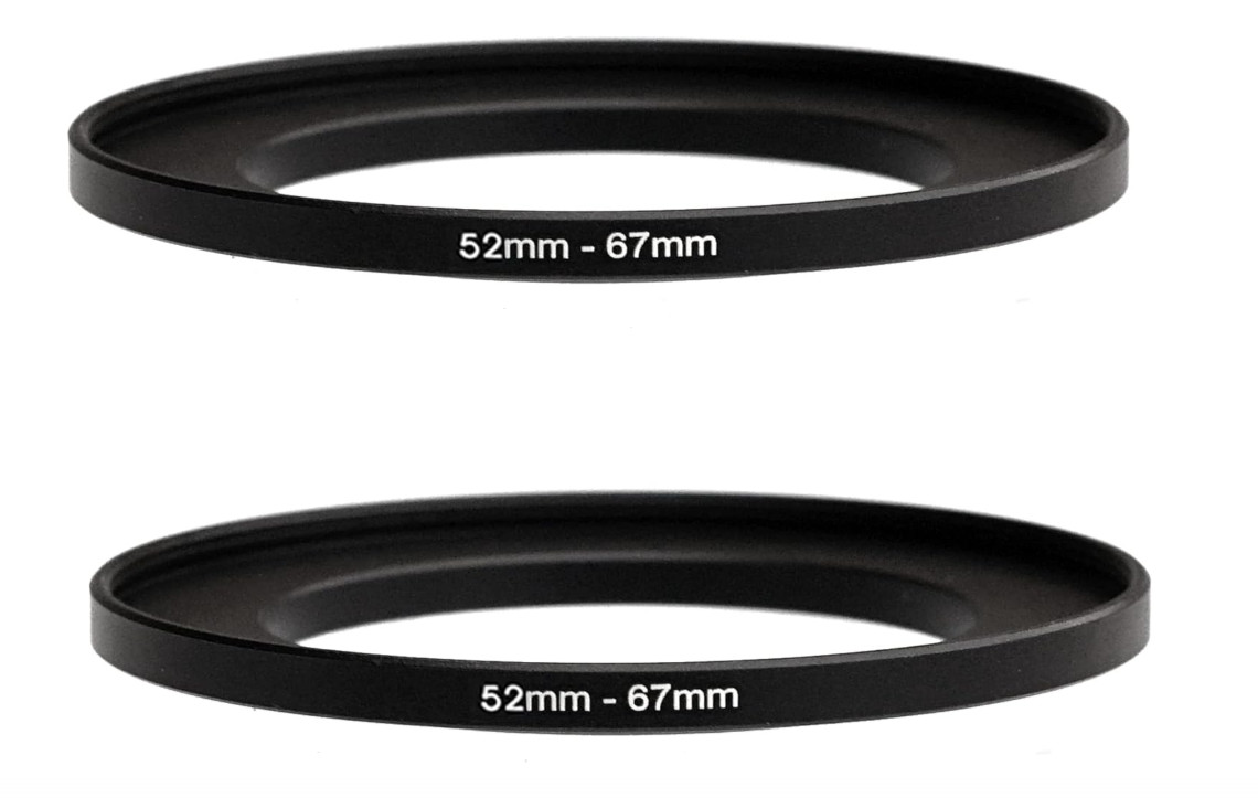 (2 Pcs) 52-67mm 52 mm to 67 mm Metal Step Up Lens Filter Ring Adapter US Seller
