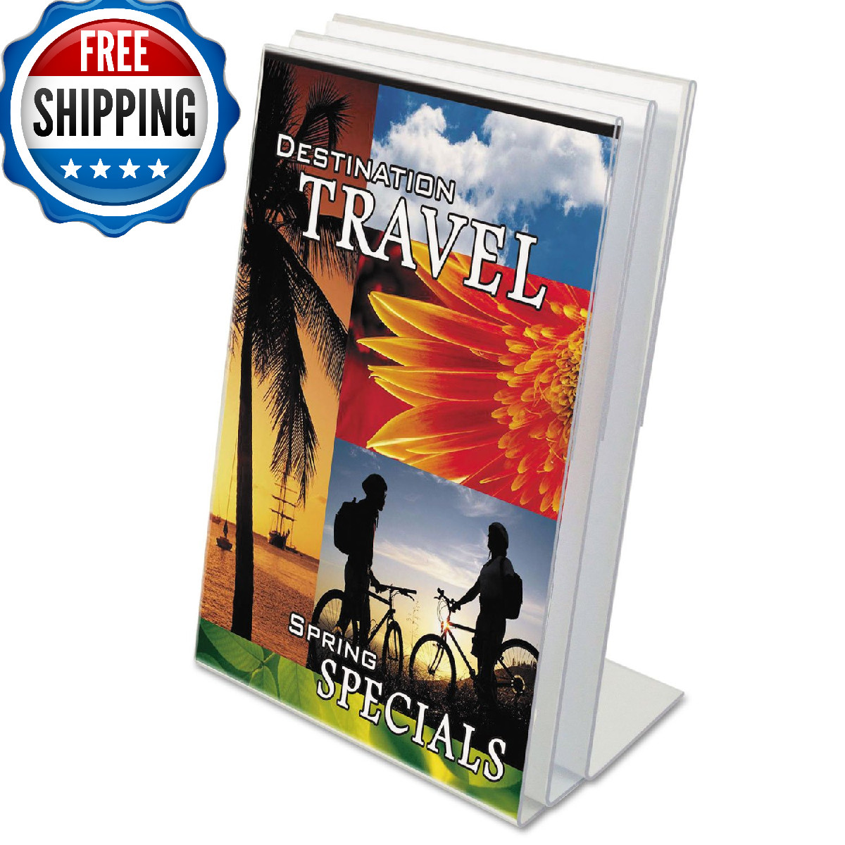 Universal 76852 Clear L-Style Freestanding Frame, 8.5x11 Insert, 3-Pack