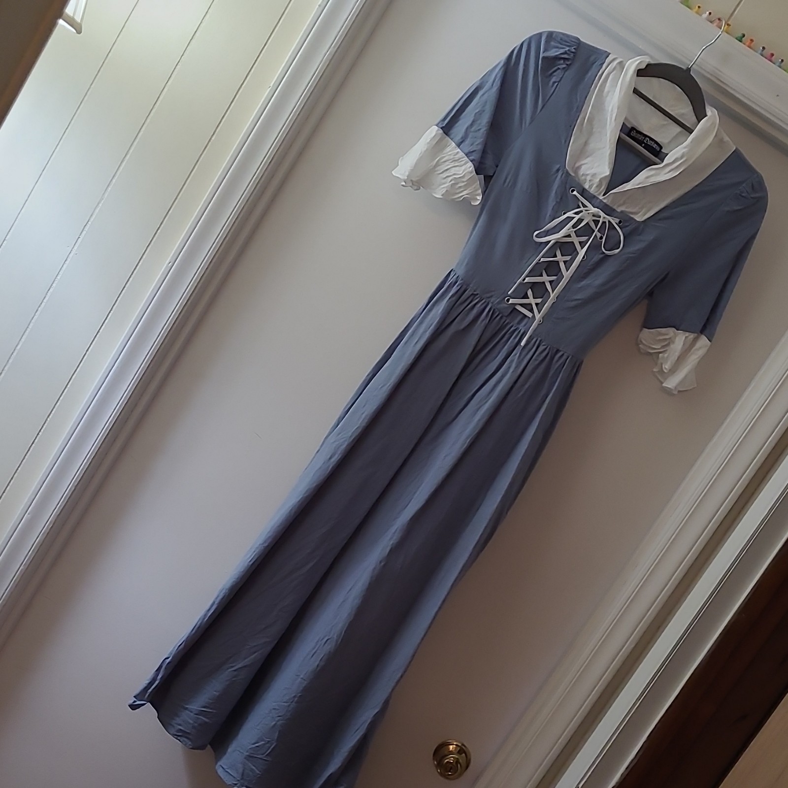 Scarlet Darkness Renaissance Lace-Up Blue White Dress Size S