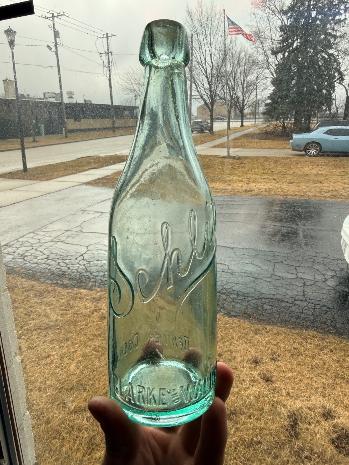 RARE Schlitz Beer Denver Colorado Clarke & Walker Blob Top Bottle
