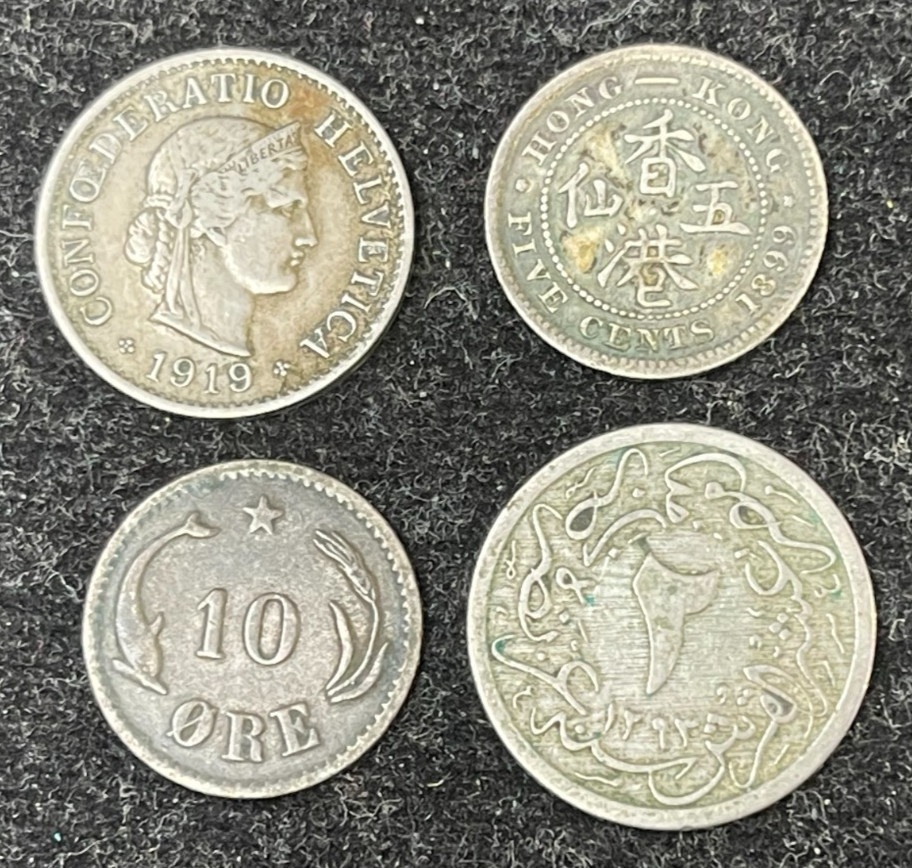 Early Assorted World Foreign 4 Coins lot