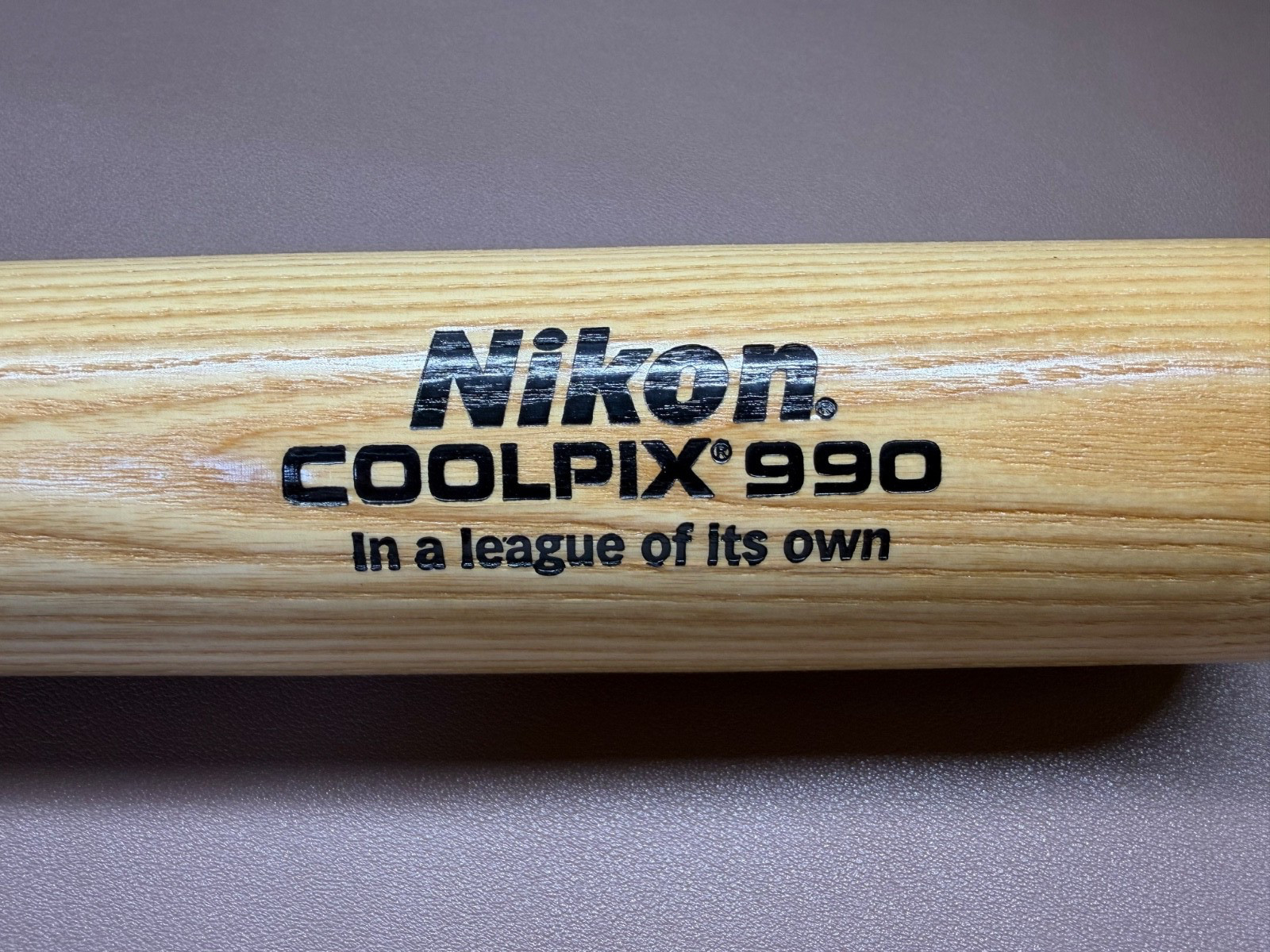 Nikon promotional full-size wooden baseball bat, RARE ITEM!