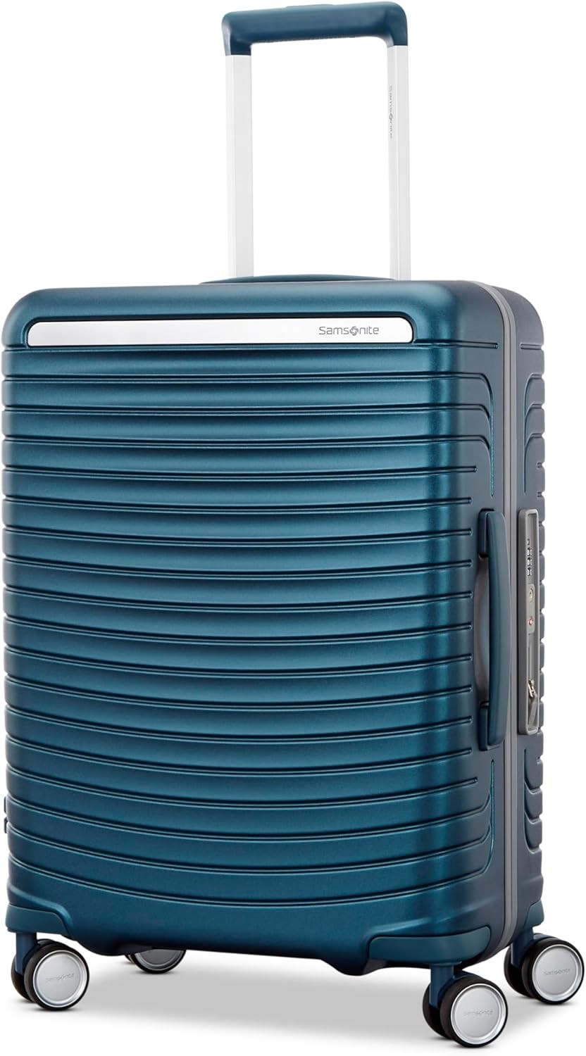 Samsonite Framelock Max 21" Carry-On Hardshell Zipperless Luggage BLUE