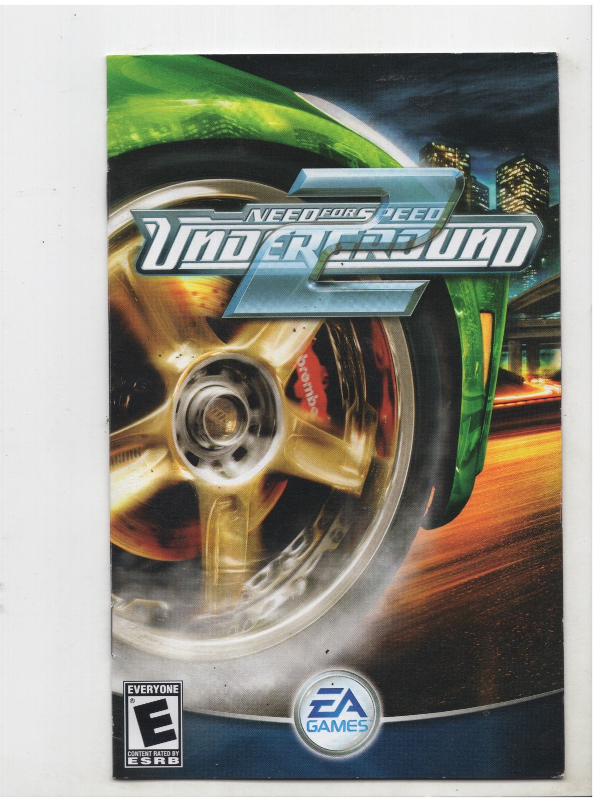 Need For Speed Underground 2 PS2 Manual Only Authentic Original