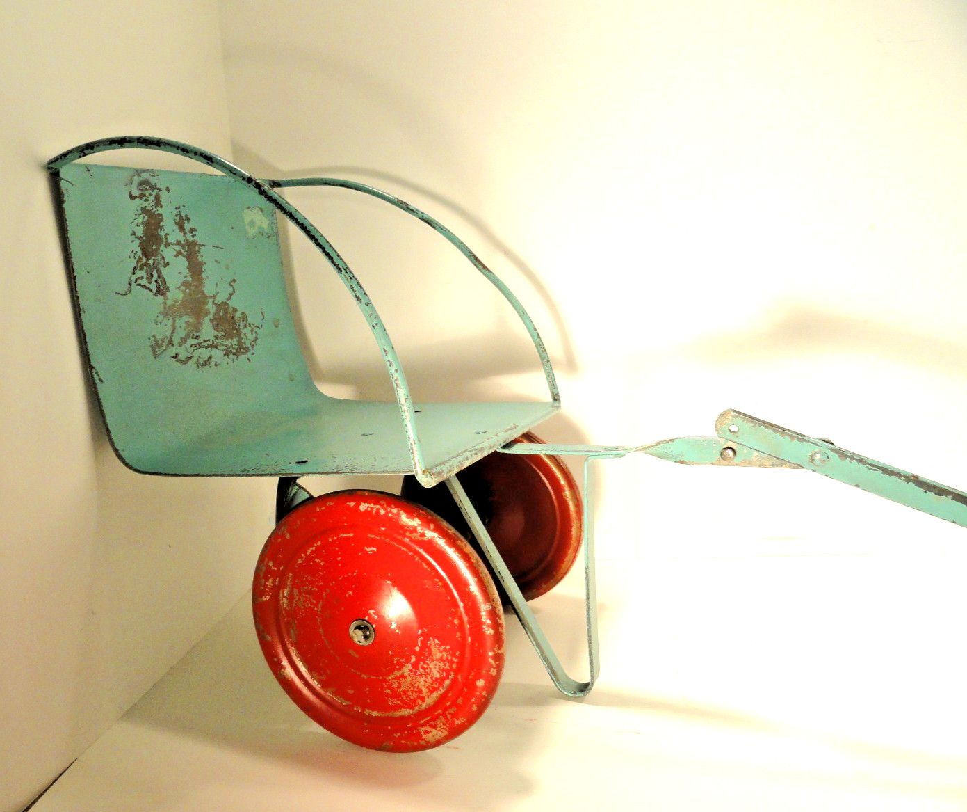 Vintage Baby Buggy Stroller Pram Pull Toy