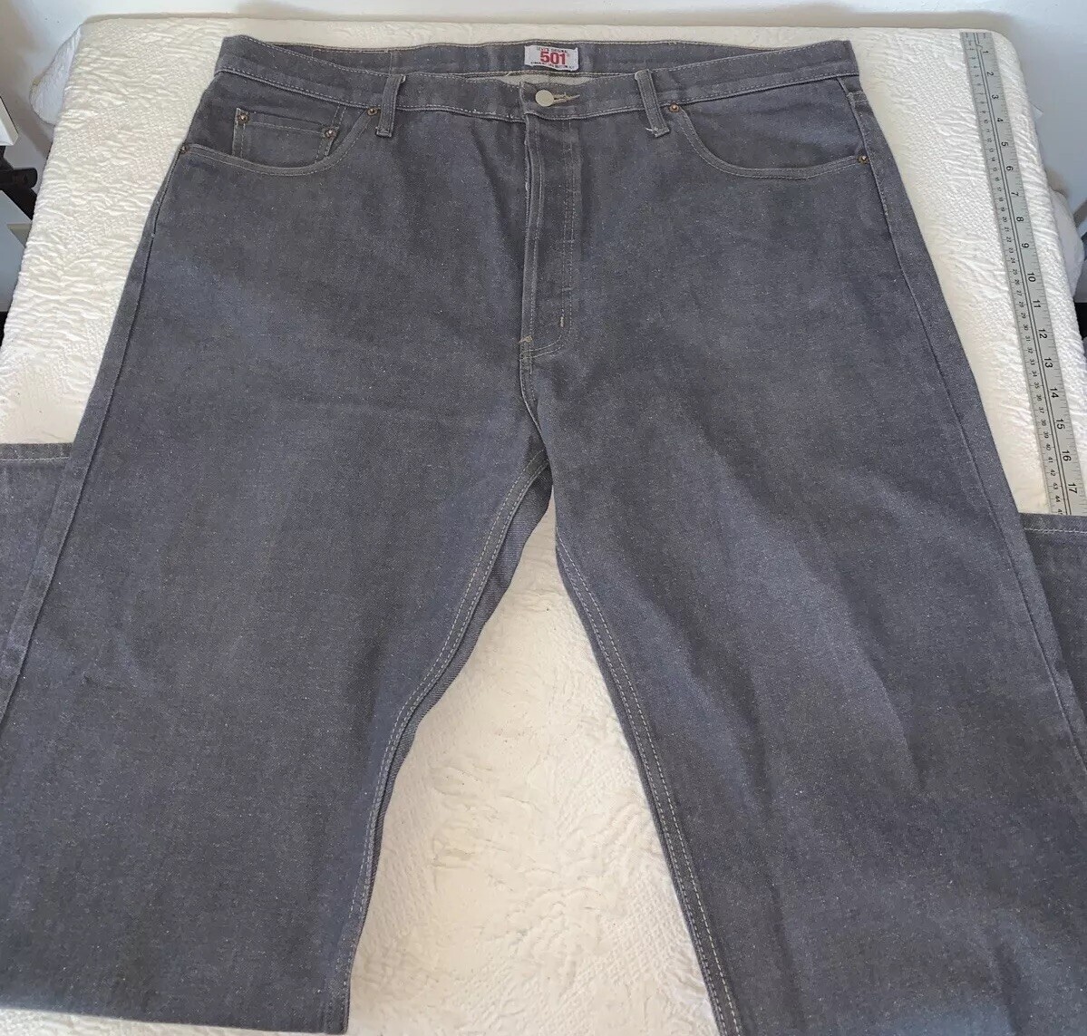 VINTAGE 501 Levis WPL 423 Men's Jeans 42x30 Button Fly Jeans Gray Minty