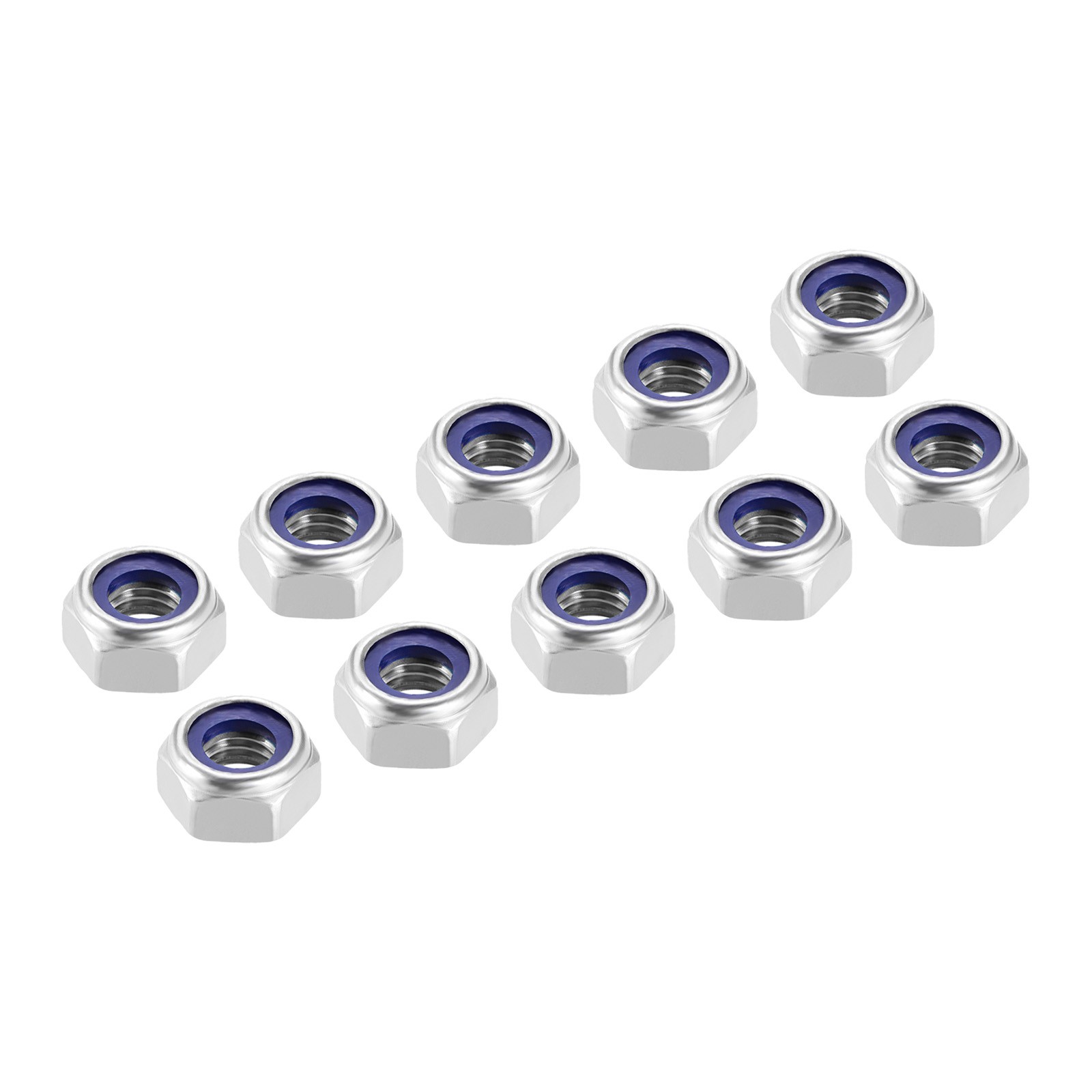 10Pcs M10x1.5mm Hex Nylon Inserted Self-Lock Nut Fastener 316 Stainless Steel