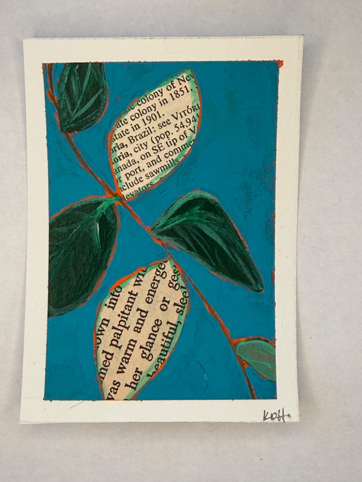 ACEO Art Card Abstract Mixed Media Painting Signed Original OOAK