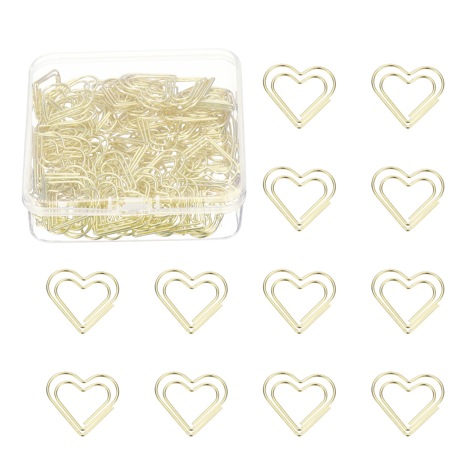 100pcs heart clasp, gold-plated electroplated metal