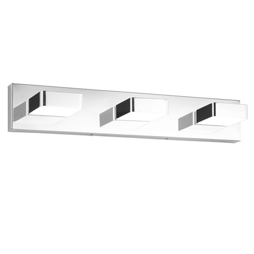 3-Light LED Modern Bathroom Vanity Light 3-Light, 24-Inch Chrome- Cool White