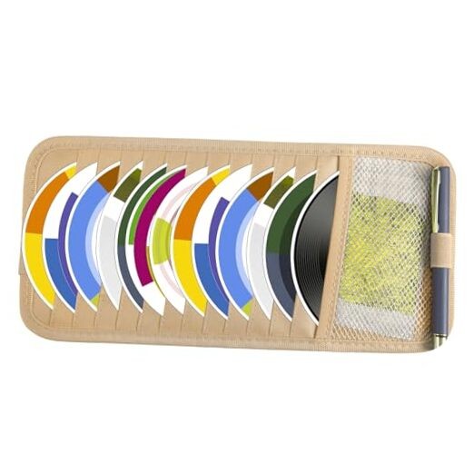 CD Case Holder for Car,DVD Vehicle Sun Visor Organizer for Cars Large Capacity 